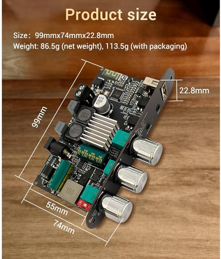 100W Bluetooth 5 0 Stereo Digital Power Amplifier Module Board Audio 1001UM - Image 4